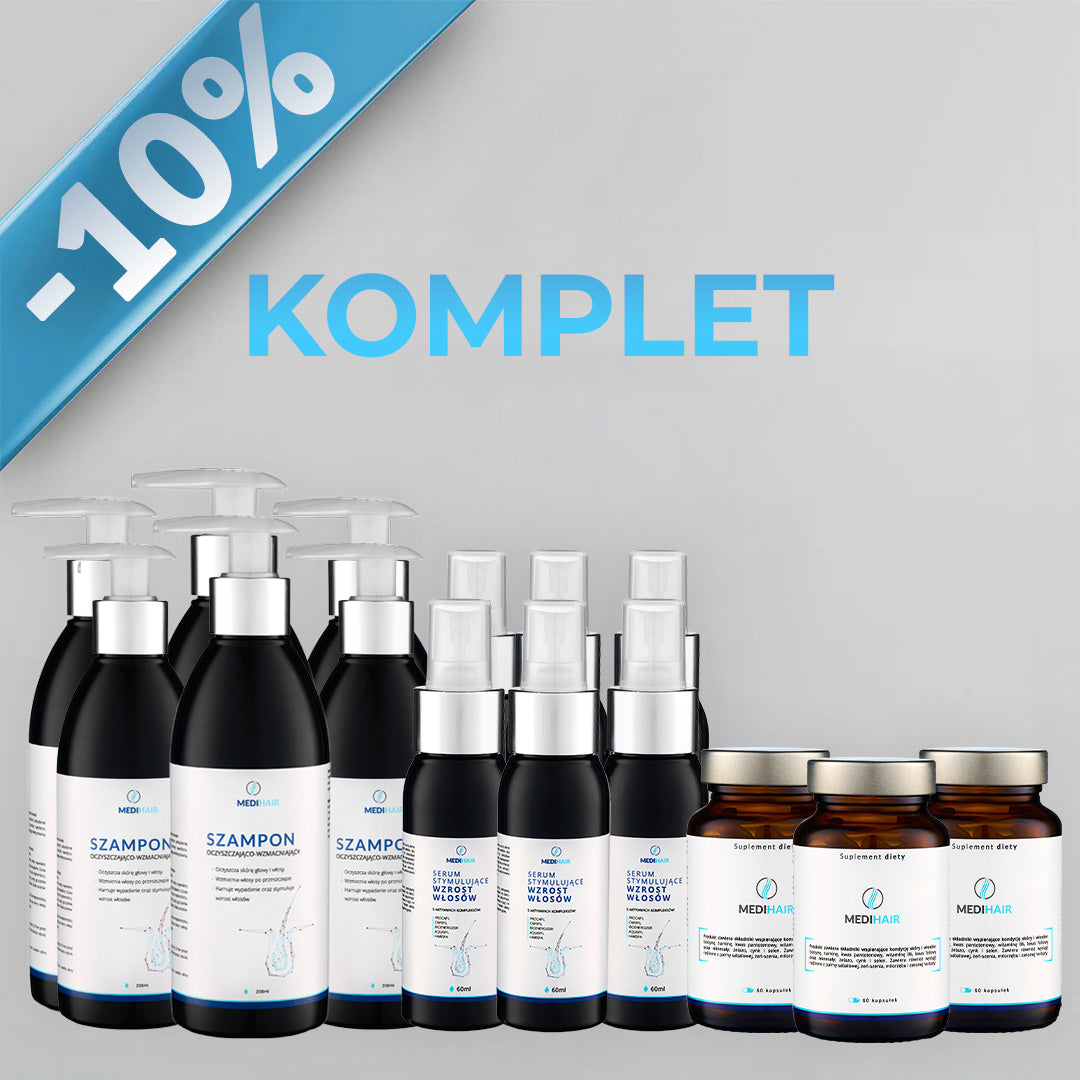 Pakiet MediHair© KOMPLET na 6 miesięcy (15 produktów)