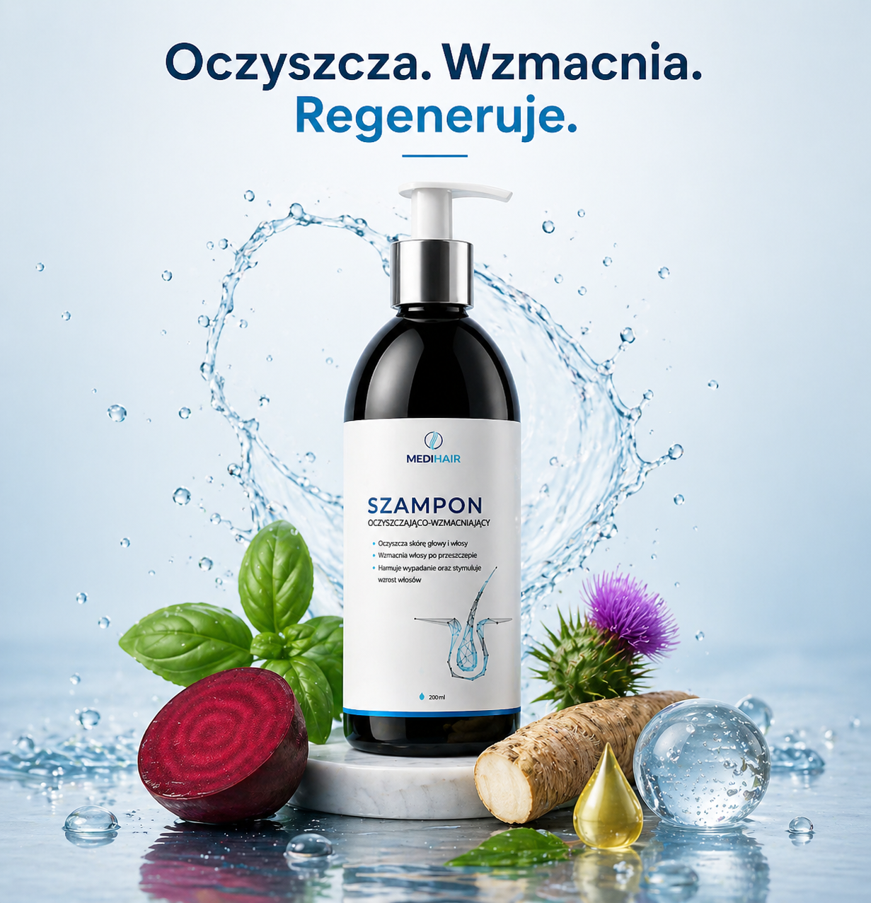 Szampon Oczyszczająco-Wzmacniający MediHair©