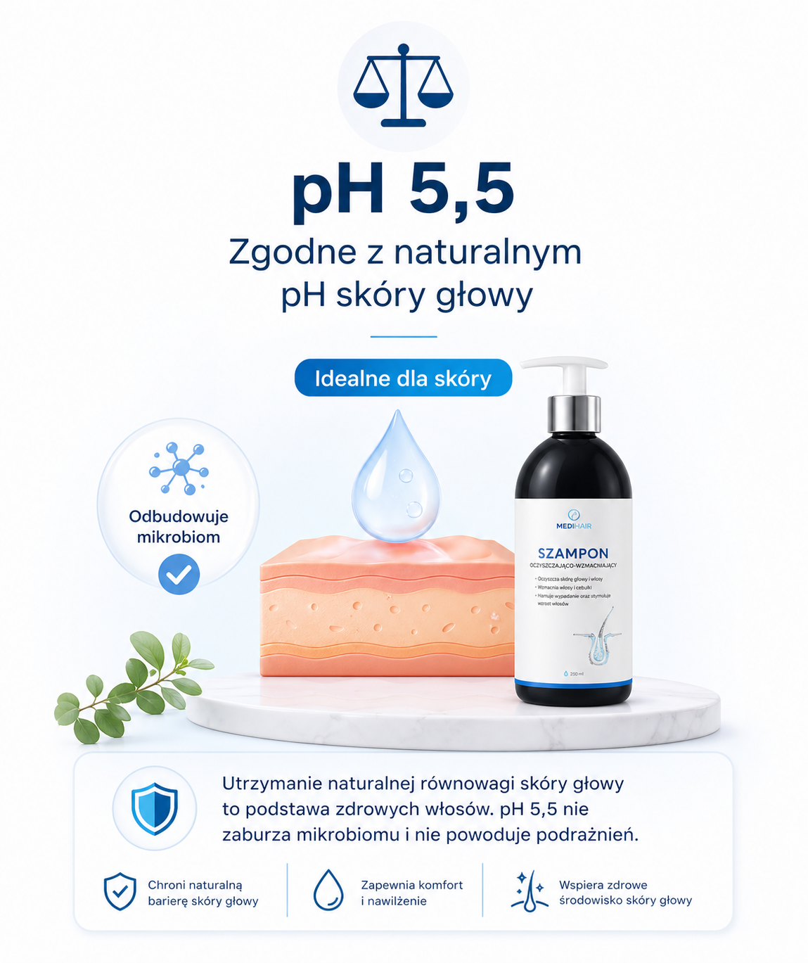 Szampon Oczyszczająco-Wzmacniający MediHair©