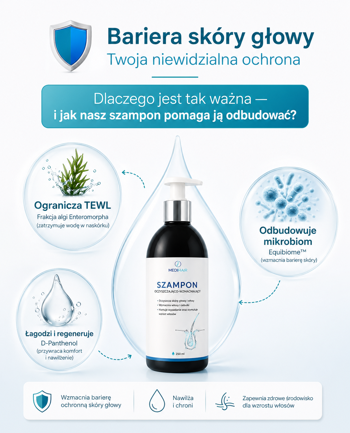 Szampon Oczyszczająco-Wzmacniający MediHair©
